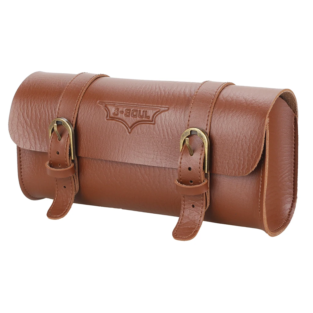 Bicycle Handlebar Bags Retro Classical Bike PU Leather Bag For Cell Phone Small Objects Storage