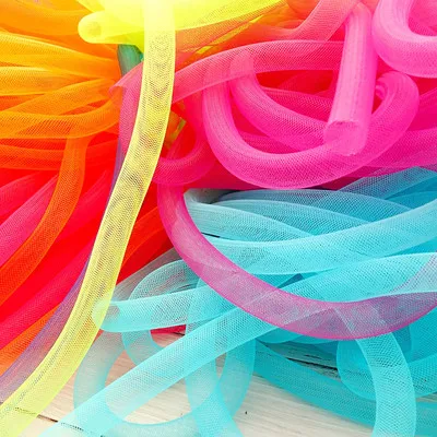 Tubular Horsehair Crinoline Tube Crin net fabric Trimming 16mm for DIY hair accessories 10yards/lot