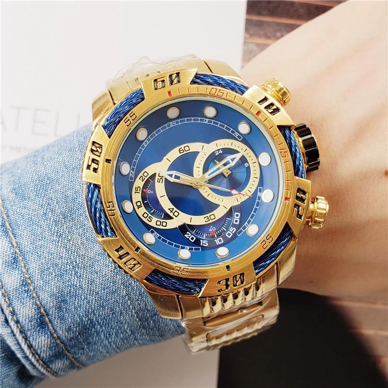 

Fully Functional Men's Watches Top Brand Design Luxury Golden Quartz Watches Men Sport Male Wristwatch Relogio Dourado Masculino