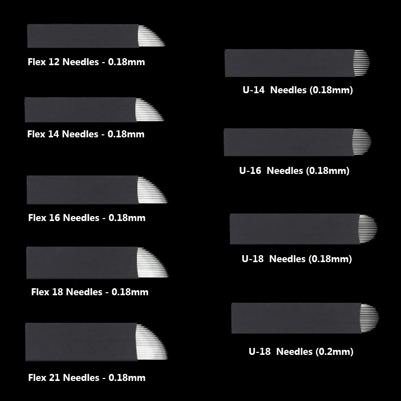 100 шт. игла для татуажа Agulhas Tebori 12 Pin Microblading 12 Flex Изогнутое лезвие для перманентного макияжа ручная ручка для бровей губ