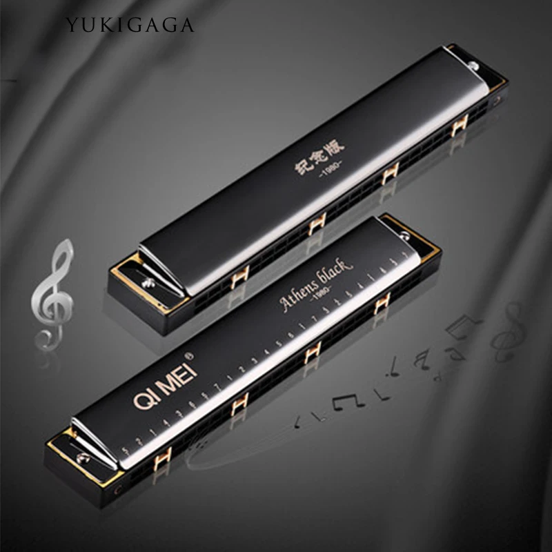 

24 Holes Harmonicas C Tone Silver Color Blues Jazz Rock Folk Music Musical Instrument Diatonic Harp