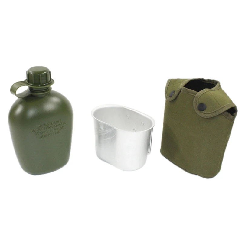 

Super sell-Outdoor Plastic Kettle Set Aluminum Lunch Box Vintage Three-Piece Pot Set