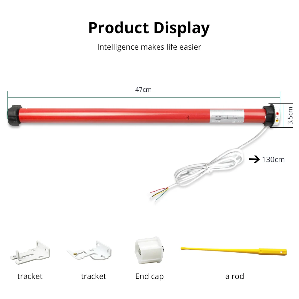 Intellithings Electric Roller Curtain Motor for 36mm 37mm 38mm Tube Blinds Shutter Control by Switch Suit for 110V to 240V