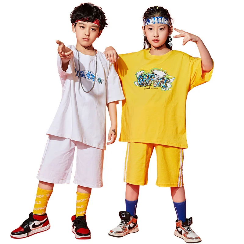 Детская Одежда для танцев в стиле хип хоп одежда выступлений на рост 110 180 см