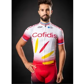 

Cofidis world team cycling clothing pro bicycle suit men's quick-dry small mesh fabric jersey bib shorts ropa ciclismo maillot