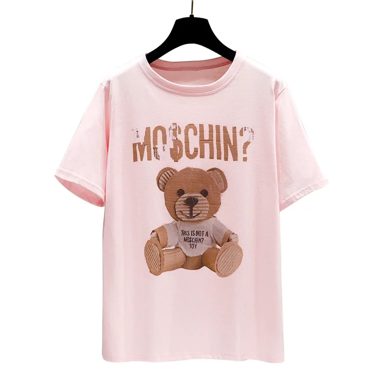 2020 Bear Lady tshirt Cotton New Harajuku Fashion Top Comfortable Women's T Shirt Summer|T-Shirts| - AliExpress