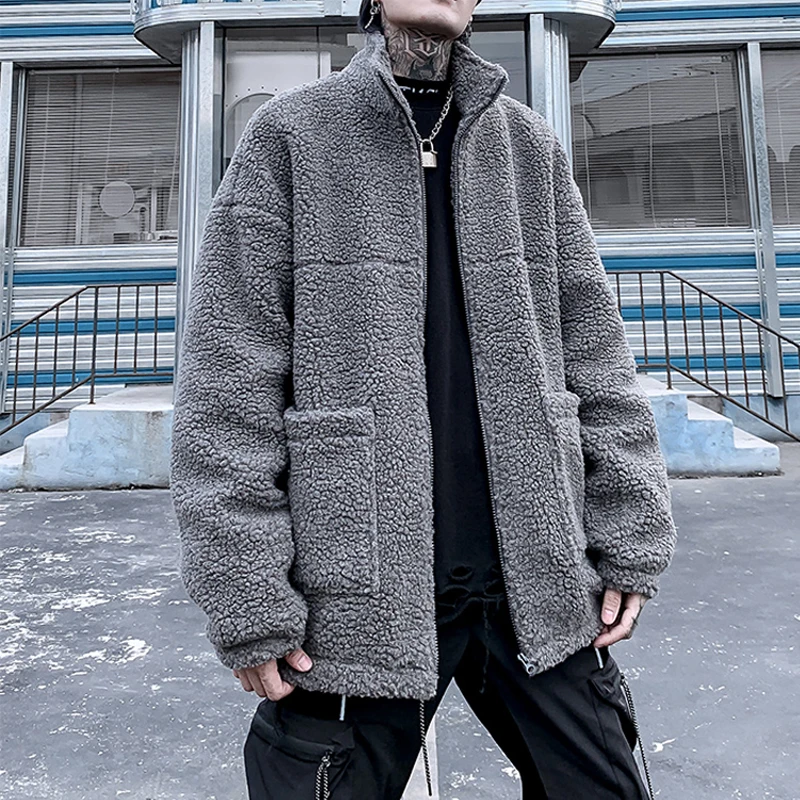 

2019 New Men's Winter Jacket Cardigan Thicken Thermal Fleece Coat Streetwear Windproof Breathable Outwear LBZ178