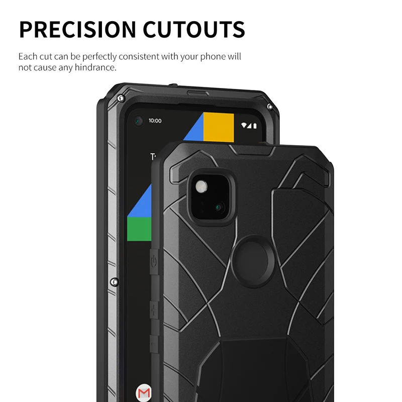 Для Google Pixel 4A 3A XL чехол из твердого алюминиевого металла закаленное стекло Защита