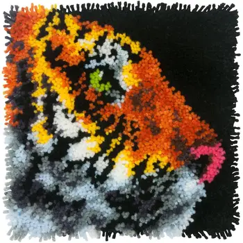 

Latch Hook Cushion Kits Tiger Pillows Wedding Decoration Kits for Embroidery Unfinished Latch Hook Pillow Case
