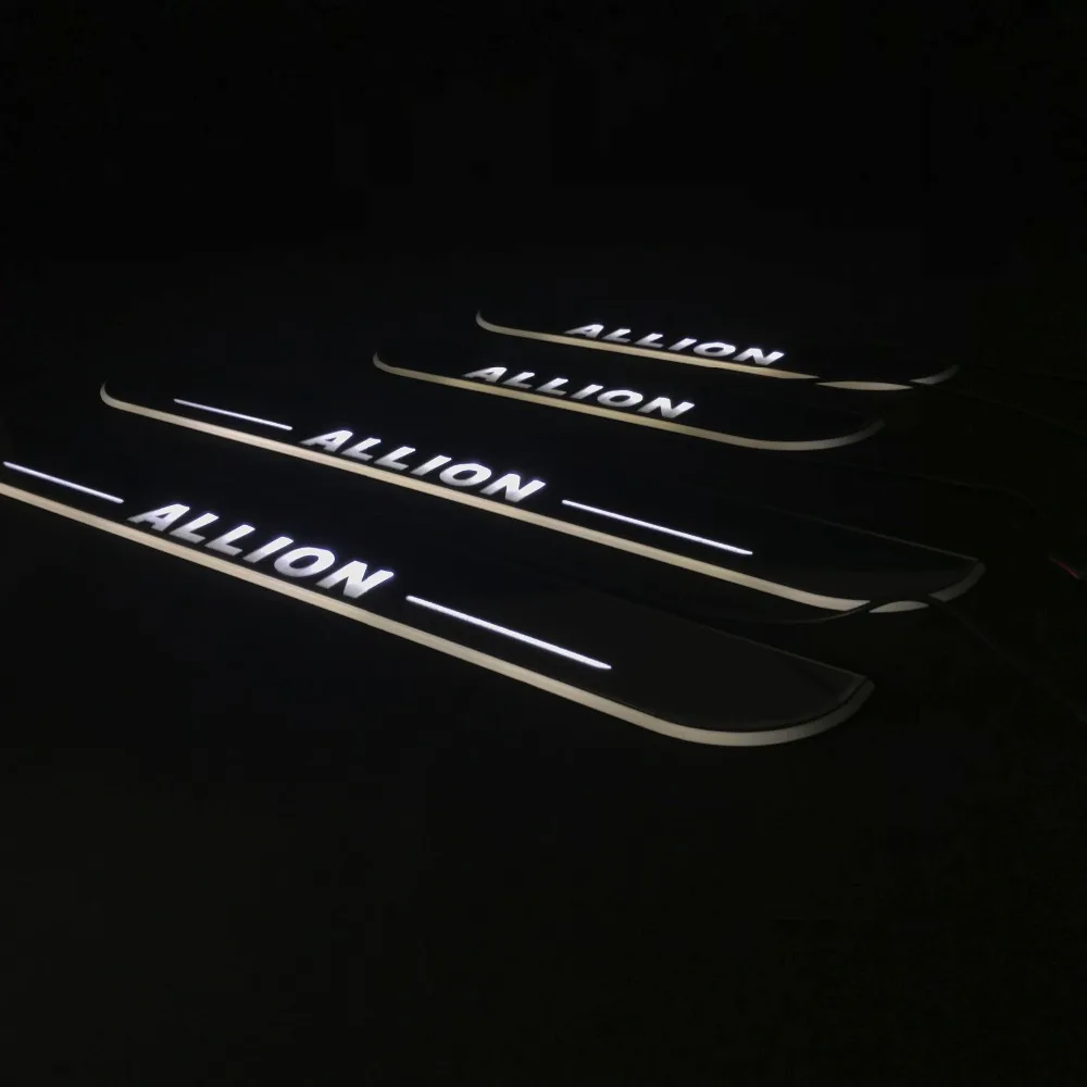 Osmrk светодиодные движущиеся двери scuff для Toyota allion dynamic порога пластина плоская подкладка наложения потока/фиксированный светильник, 4 шт