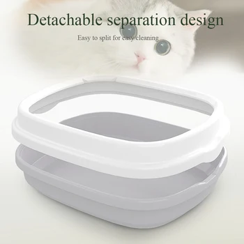

Sand Toilet Bedpan Detachable Pet Supplies With Scoop Cat Litter Box Home PP Easy Clean Anti Impact Excrement Training Portable