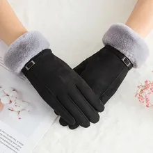 Женские перчатки осень зима милые пушистые теплые рукавицы полный митенки для пальцев женские спортивные перчатки Luvas Новая мода# L10