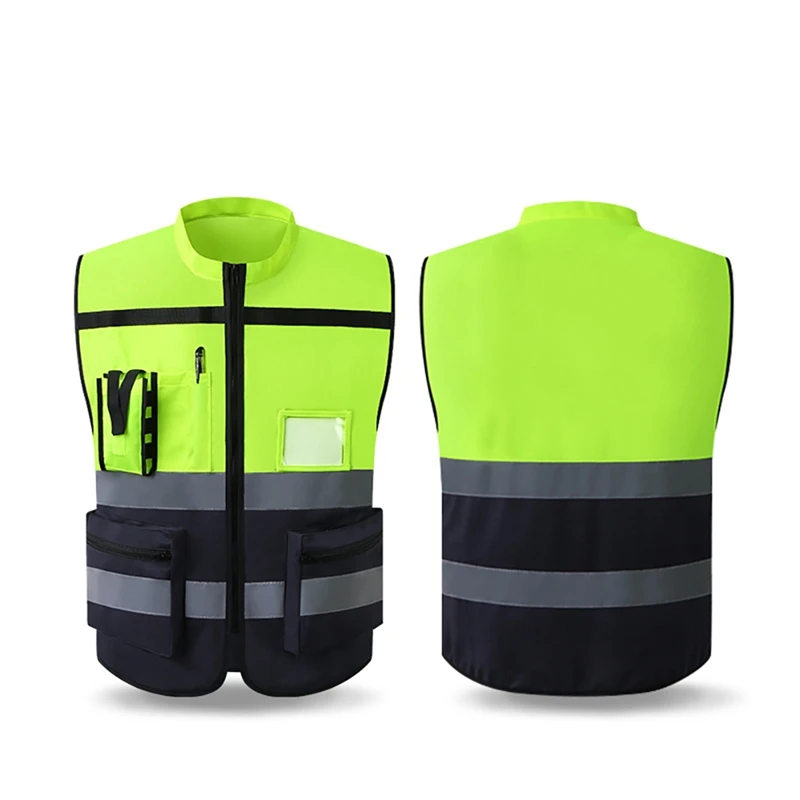 Cycling Vests High Visibility Safety Vest Reflective Driving Jacket Night Security Waistcoat With Pockets Outdoor Protector Tank