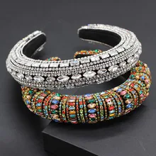 Индивидуальный роскошный цветной горный хрусталь УКРУПНЕННАЯ повязка на голову американские роскошные цветные стразы дикое великолепное оголовье 750