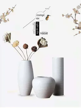 

YILUNXI ceramic living room TV cabinet decoration flower arrangement three-piece modern minimalist decorative white small craft