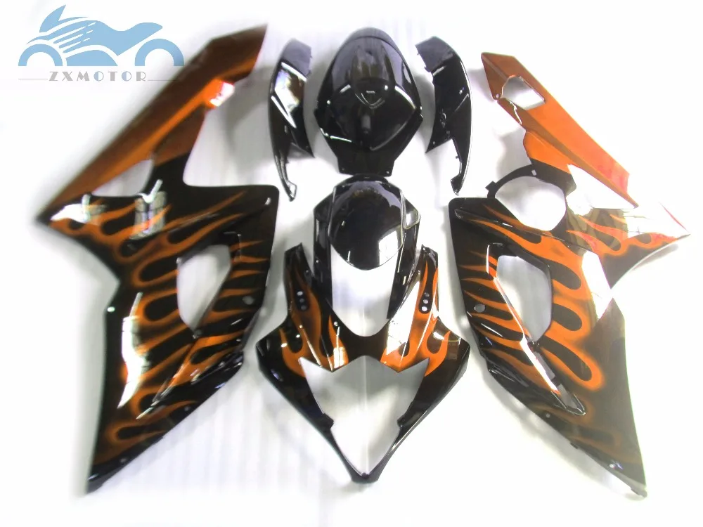 АБС-пластик комплект обтекателей для SUZUKI K5 GSXR1000 2005 2006 Мотор спортивные обтекатели комплект GSXR 1000 05 06 фиолетовый, синий, зеленый пламя