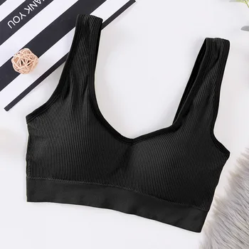 

Female Crop Tops Sexy Lingerie Sport Street Short Top Sleeveless Padded Camisole Women Tank Crop Tops Seamless Underwear