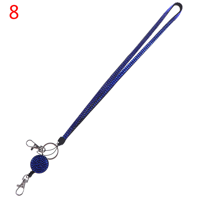 Pc Lanyard Crystal Rhinestone Mobile Phone Neck Strap Key Holder Rhinestone Lanyard Badge Reel