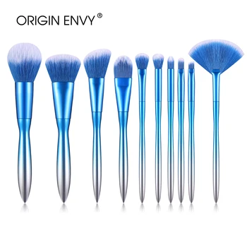 

ORIGIN ENVY 10Pcs Makeup Brush Set Electroplating Gradient Handle Blush Brush Eye Shadow Brush Full Set Of Beauty Tools
