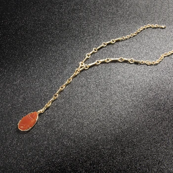 

Personalized Orange Resin Pendant Y Necklace For Women Punk Clavicle Choke Necklace Fashion Jewelry