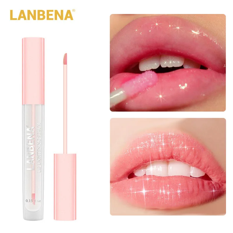 

LANBENA Lip Serum Lip Plumper Lightening Liquid Lip Gloss Reduce Pigmentation Moisturizing Pink Lips Long Lasting Smooth Beauty