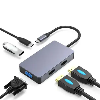 

Notebook Accessories USB-C Hub 4 in 1 Aluminum USB C Hub Type C to USB 3.0 PD 3.5mm Audio Jack HDMI Adapters