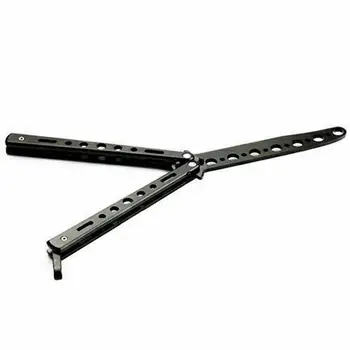 

Butterfly Balisong Trainer Knife Training Dull Tool Black Metal Practice NEW Hand Tool