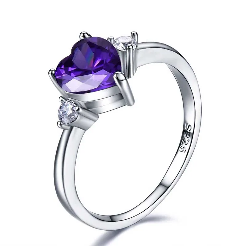 Кольцо Bague Ringen в форме сердца, Настоящее серебро, 925, кольцо с сапфиром, Gestone, обручальное кольцо Cocktail, ювелирное изделие, подарок