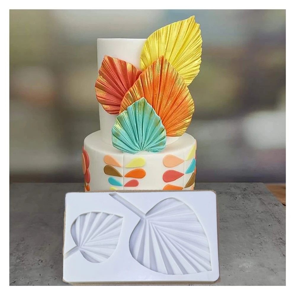 Silicone Mold Fan Leaf Rose Flower Leaf Fondant Cake Mold Chocolate Mold Super Light Clay Soft Pottery Mold Cake Decoration Clay Extruders Aliexpress