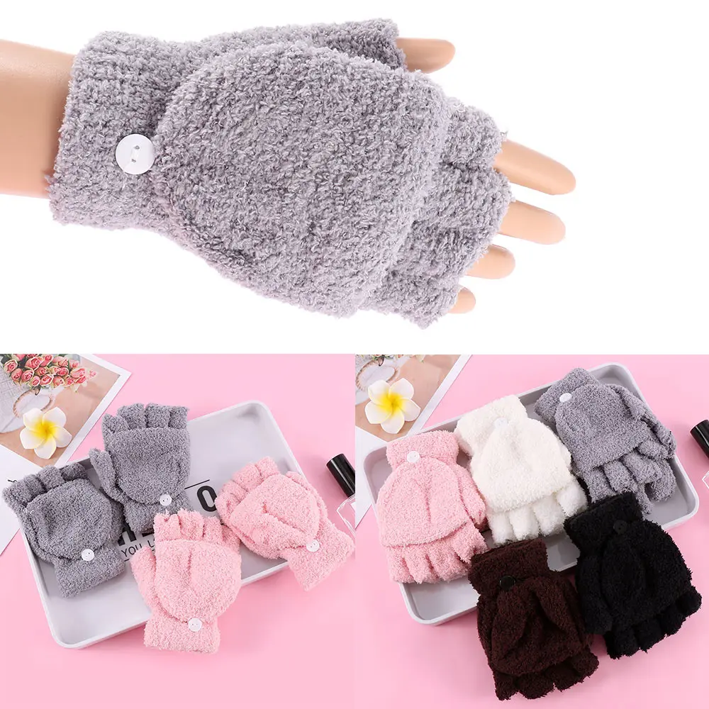 Женские прекрасные перчатки, теплые зимние перчатки без пальцев, женские рукавицы для рук, женские мягкие перчатки с сенсорным экраном