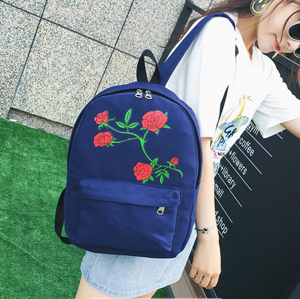 Женский вышитый розовый рюкзак Harajuku Многофункциональный Противоугонный школьный студенческий рюкзак для отдыха Kawaii рюкзак для путешествий 827