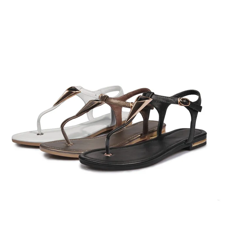 

New Summer Gladiator Sandals Women Flats Heels Genuine Leather Party Wedding Shoes Glitter Ladies Summer Sandals