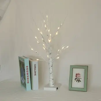 

Simulation Birch Tree Desk Lamp Twig Warm Light Table Lantern Home Store Decor D08F