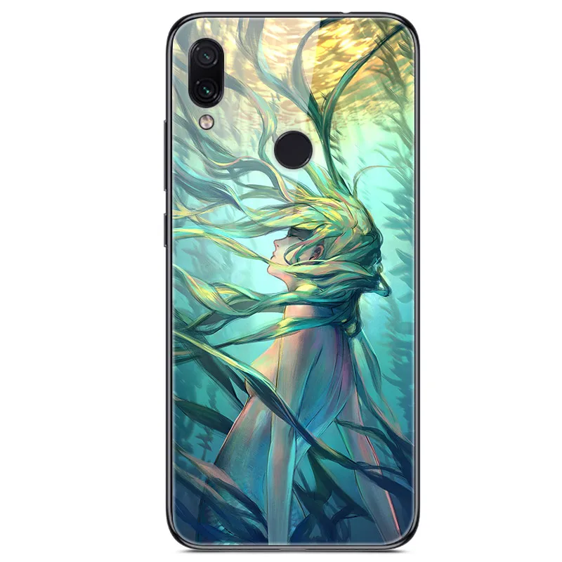 Для Xiaomi Redmi 7 Чехол из закаленного стекла твердая задняя крышка для Xiaomi Redmi Note 7 чехлы для телефонов силикон бампер Coque на Redmi7 Note7 - Цвет: 43