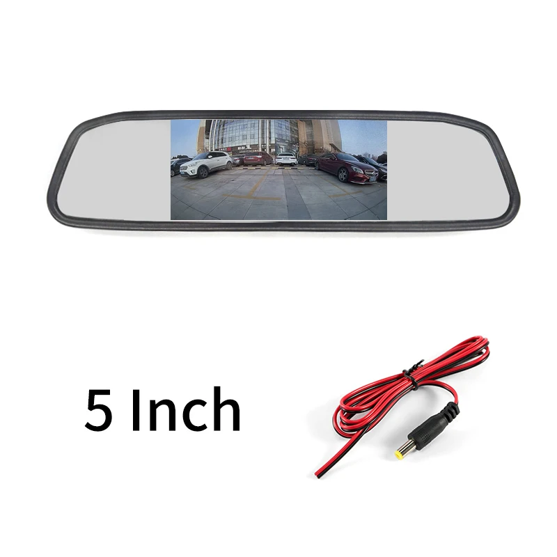 Hippcron Car Rearview Mirror Monitor 4.3 Or 5 Inch HD Video Auto Parking Monitor For Night Vision LED Reversing Cameras car headrest dvd player Car Monitors