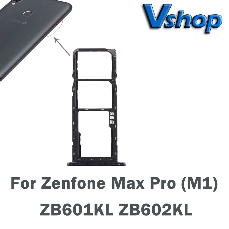 Лоток для SIM-карты Asus Zenfone Max Pro (M1) * 2 + лоток карт Micro SD Для ZB601KL ZB602KL - Цена: 598,69 руб.