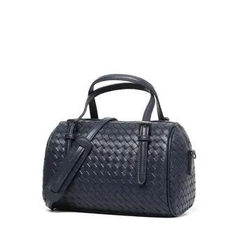 

Sheepskin totes Bags weave Ladies shoulder bags with real leather lining