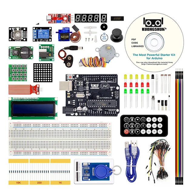 

A2-The Most Powerful RFID Starter Kit for Arduino UNO R3 Upgraded version Learning Suite With Retail Box