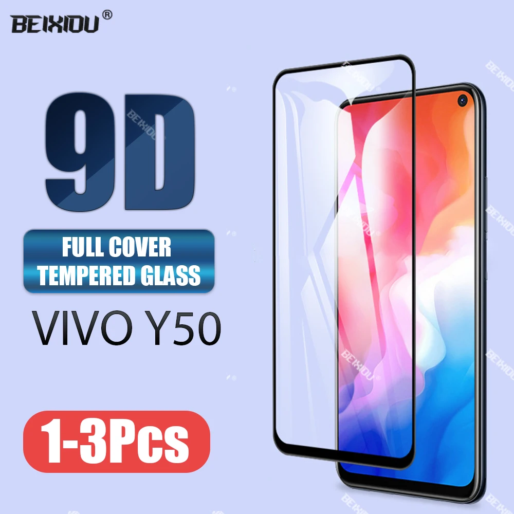 Новое 9D закаленное стекло для vivo Y50 полное покрытие защита экрана стеклянная
