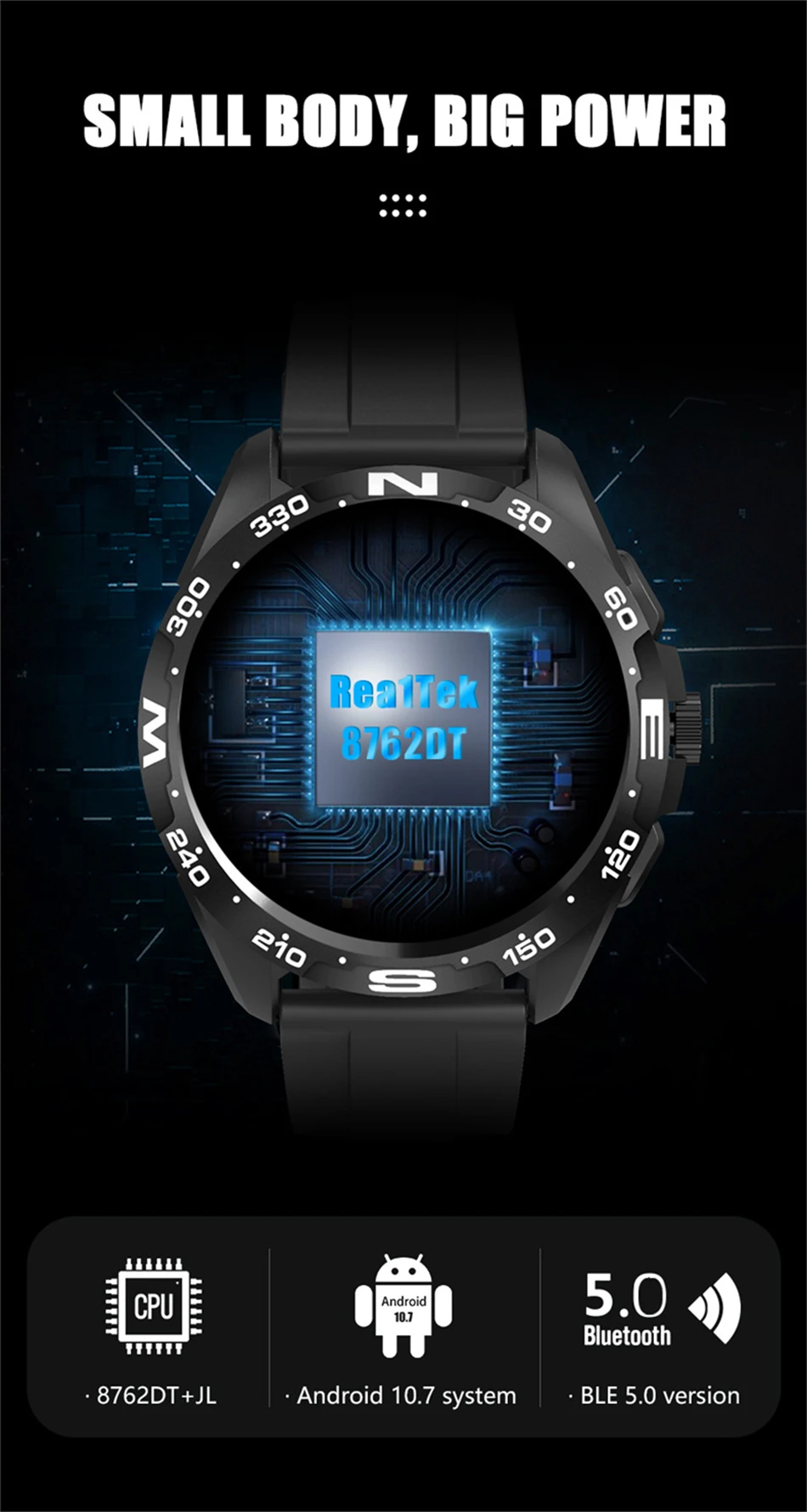 2022 New Bluetooth Call Smart Watch Men Sports Fitness Tracker Waterproof 1.32 Inch 360*360HD Pixel Display Men Smartwatches+Box