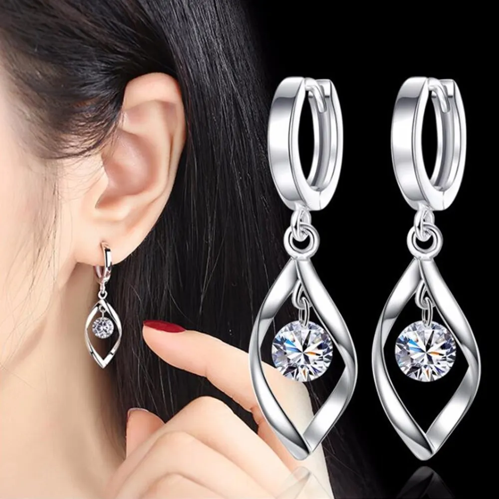 Fashion Earrings Jewelry Crystal NEHZY 925-Sterling-Silver Retro Long Woman New Hollow