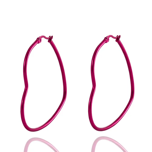 Pink Blush 70MM Heart Hoop Earrings