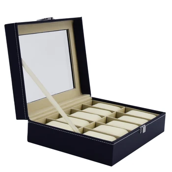 

10 Grids PU Leather Watch Box Case Professional Holder Organizer for Clock Watches Jewelry Boxes Case Display best gift