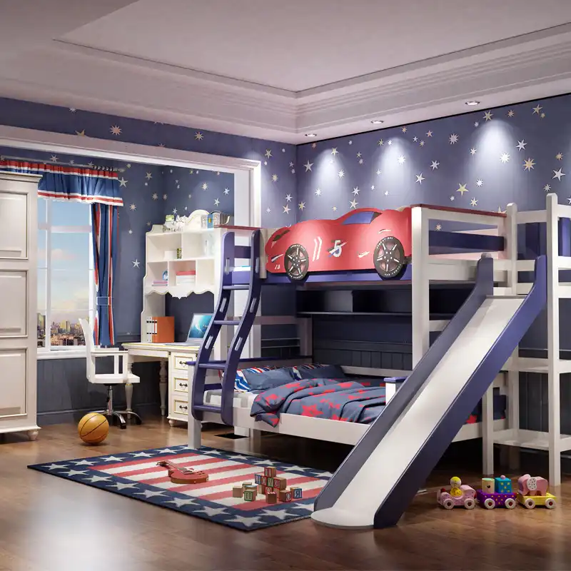 car bunk bed with slide