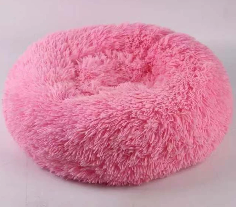 Pink Удобные товары для животных, Круглая Большая корзина для собак, домик для домашних животных, подушка, коврик для кошек, корзина для собак, кровать, собачья будка - Цвет: Pink
