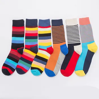 

New style happy socks colorful fashion Stripe Unisex socks personality trendy socks couples mid tube socks