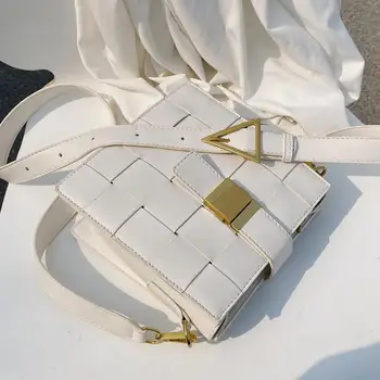 

Elegant Female Woven Crossbody bag 2020 Fashion New High quality PU Leather Women's Designer Handbag Lock Shoulder Messenger Bag