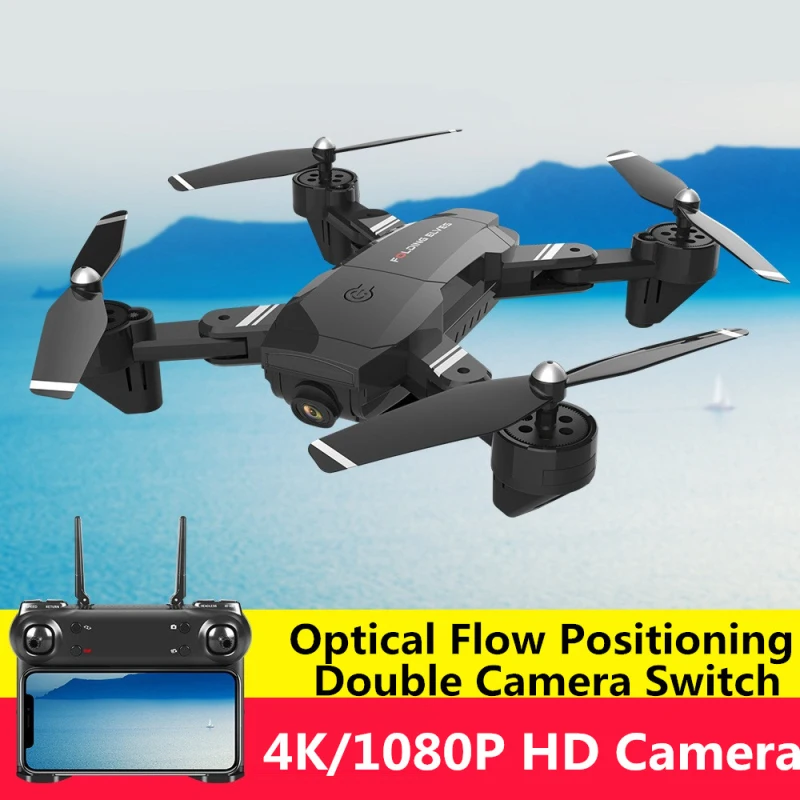 

4K/1080P WIFI FPV Selfie Foldable Optical flow Ultra HD RC Drones 2.4G 20Mins One Key Return Gesture Photo RC Helicopter Model