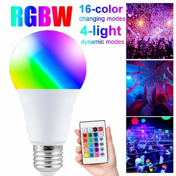

E27 LED Bulb RGB Lamp 110V 220V 3W 5W 10W 15W RGBW RGBWW RGB LED Light Bulb 16 Colors with IR Remote Control Bedroom Decor