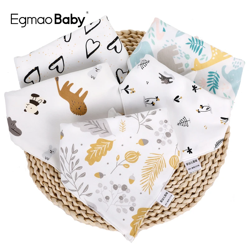 100% Organic Cotton Baby Bibs Triangle Burp Cloths Cartoon Saliva Towel Baby Feeding Bibs Soft Absorbent Boys Girl Bibs best Baby Accessories